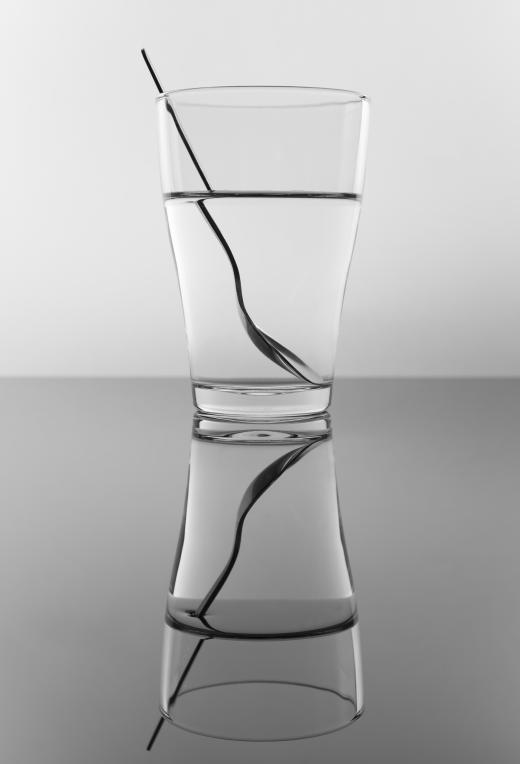 Objects in water appear to bend due to refraction.