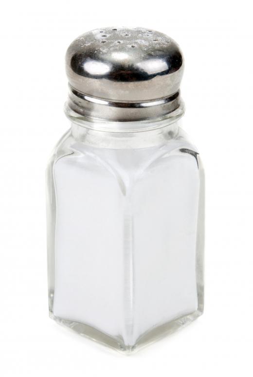 Table salt in a salt shaker.