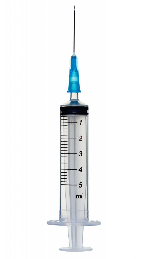 A vaccination syringe like those used to administer tetanus vaccines.