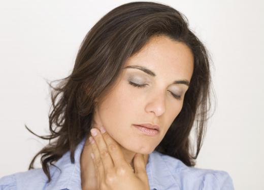 Swollen glands may cause a sore throat on one side.