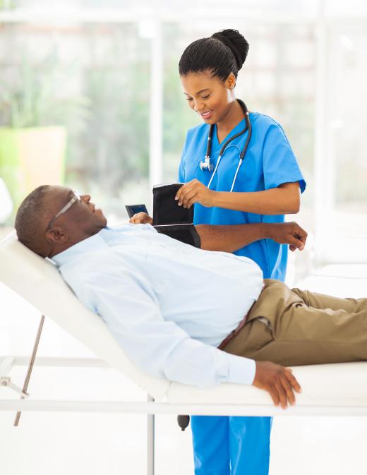 Blood pressure monitors are used to measure a patient's vital signs.